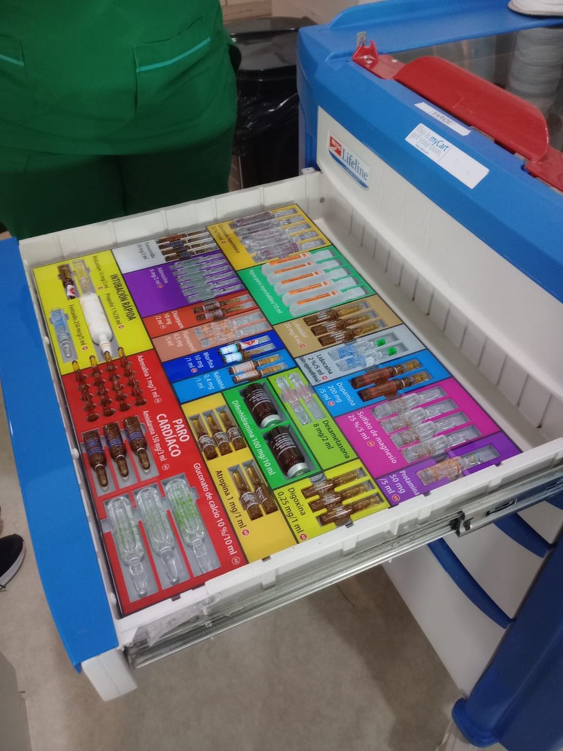 Organizador técnico para carro de emergencias médicas